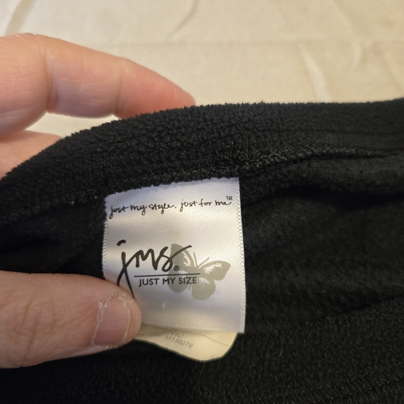 JMS Just My Size Black Snowflake Embellished Fleece Top Women 4X - Picture 3 of 4